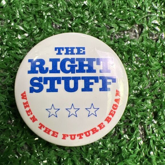 The Right Stuff When the Future Began Pin Button Vintage 1982 - Picture 2 of 4